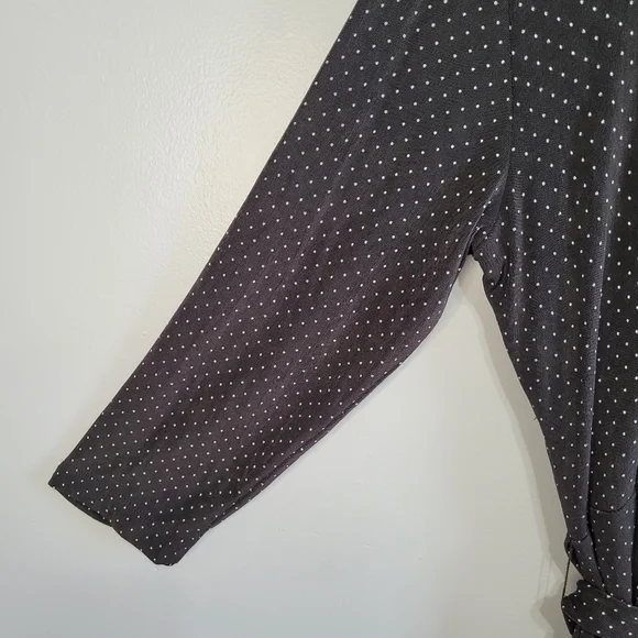 Chico's Travelers Black Polka Dot Wrap Style Dress Size 3 - Picture 16 of 16